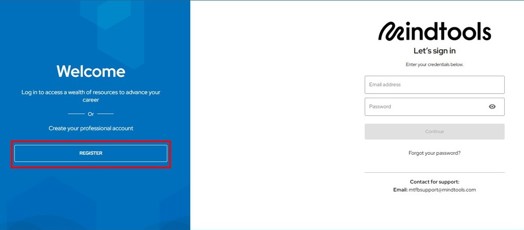 Registration page